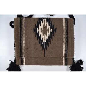 Wool Saddle Blanket Tote Bag Purse Southwest Western Aztec‎ 14" x 11.5"